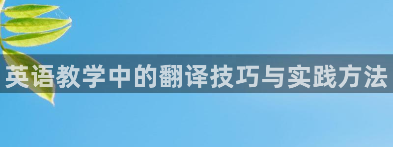 J9官方正版app娱乐是那个系列的台子：英语教学中的翻译技巧